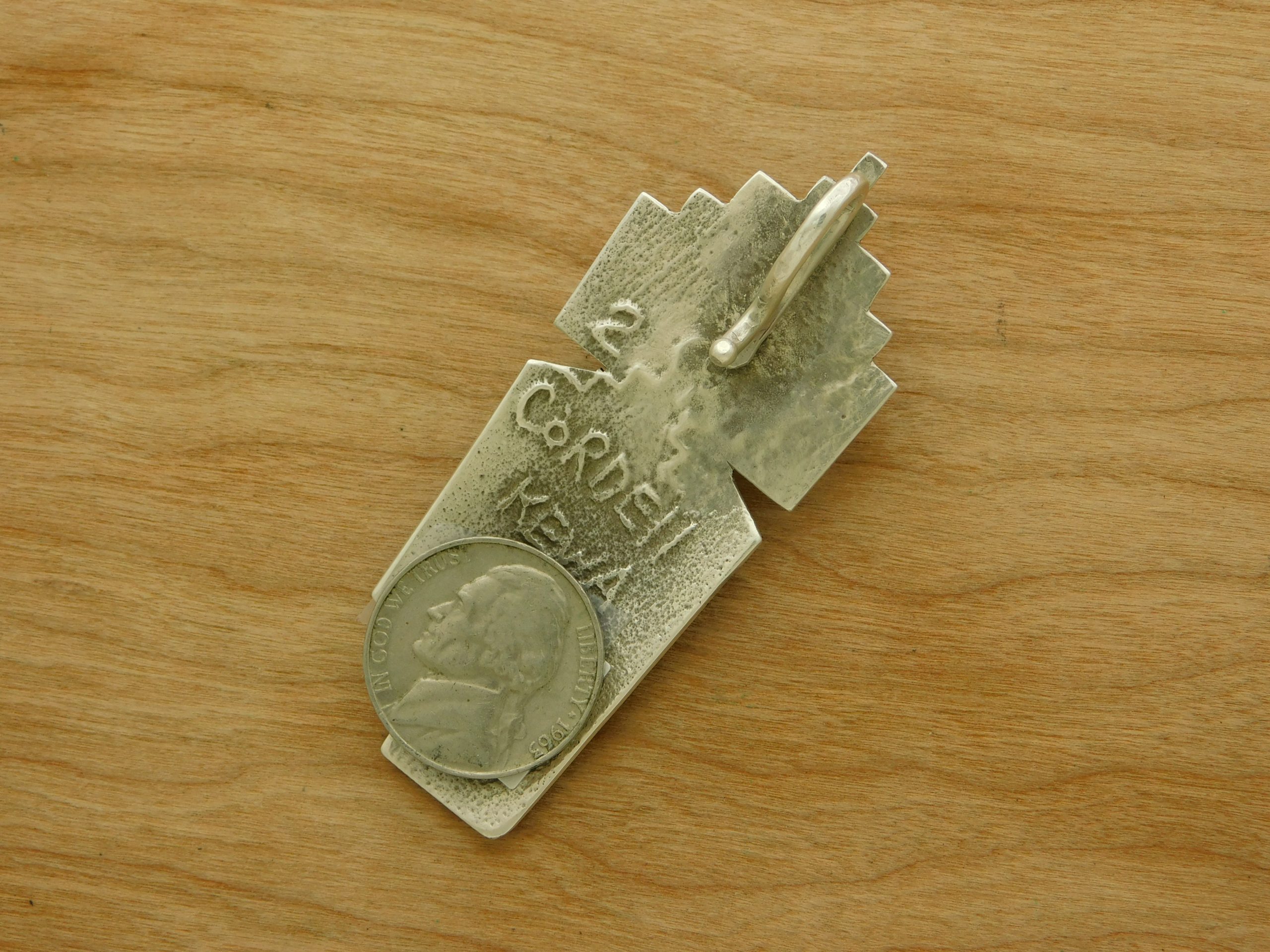 Rear Cordell Pajarito Kewa Turquoise Pendant