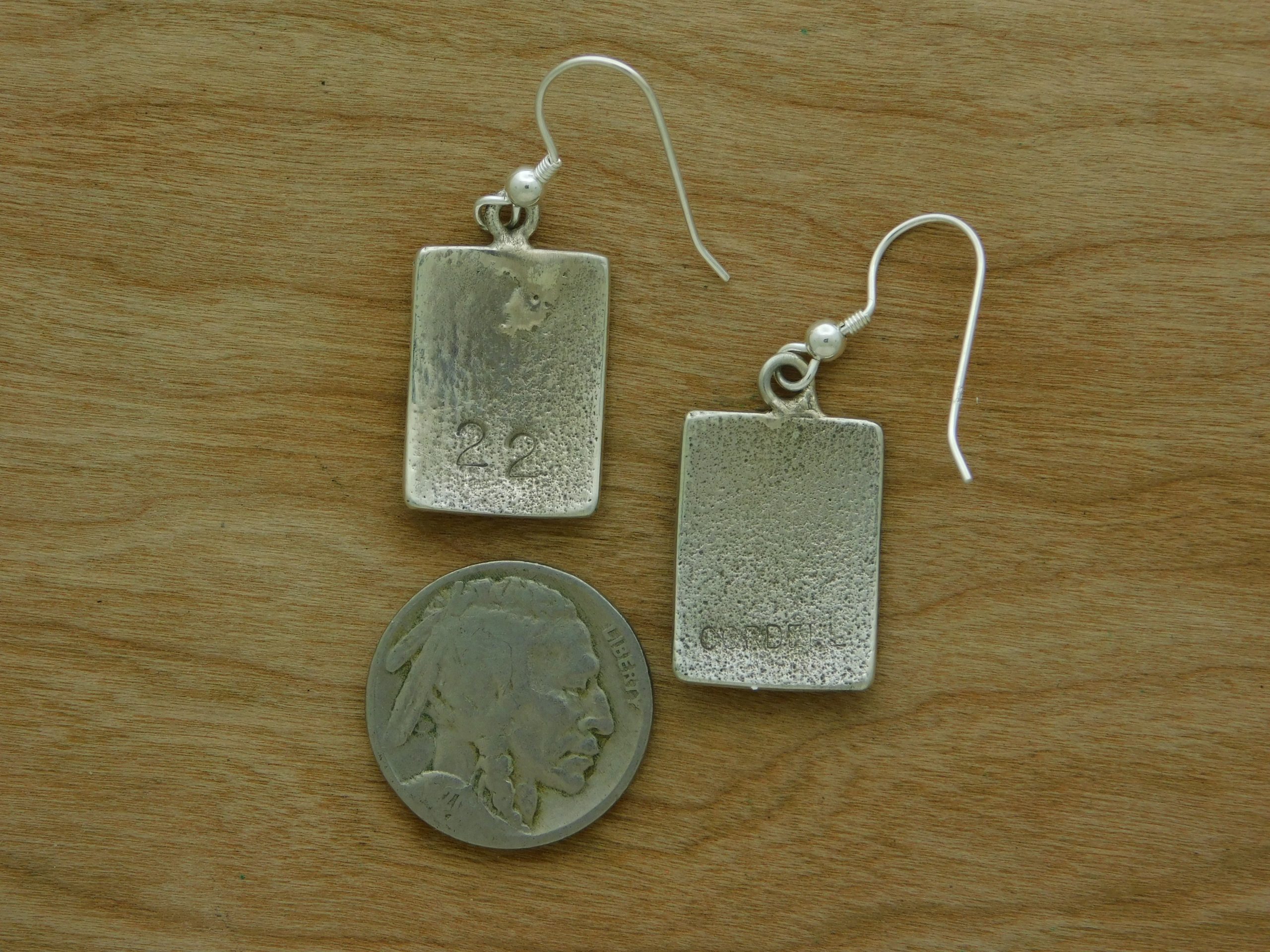 Rear Cordell Pajarito Kewa Corn Dangle Earrings