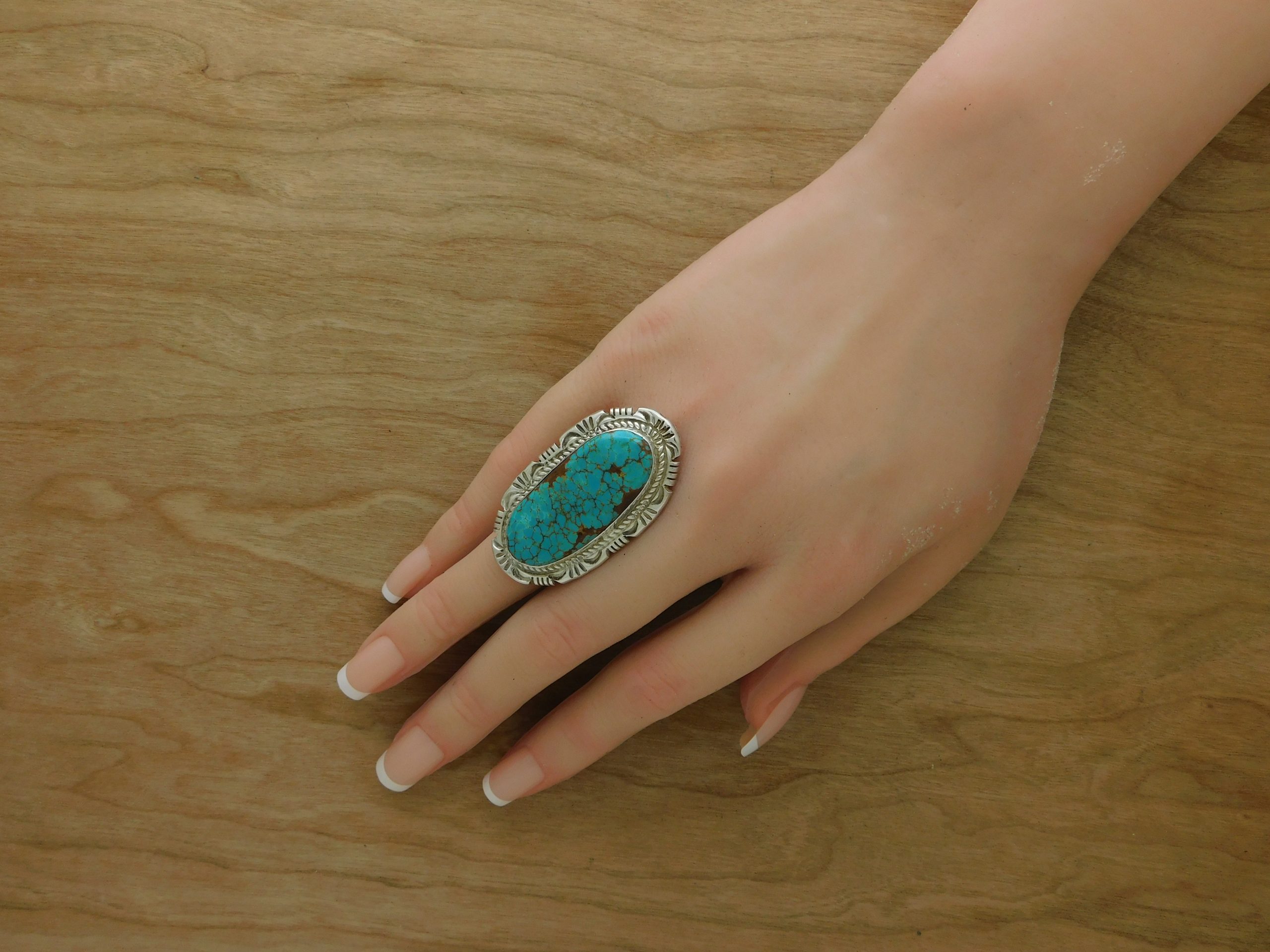 Robert Shakey Navajo # 8 Turquoise Ring