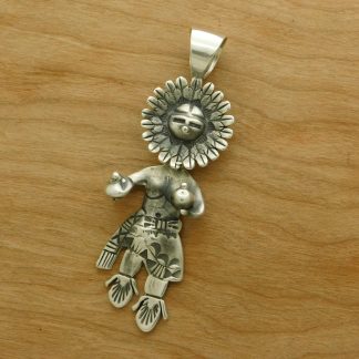 Teddy Silversmith Dine' Sunface Kachina Pendant