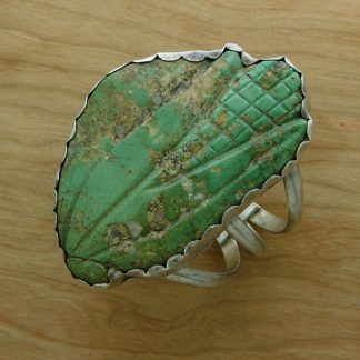 Carved Turquoise Corn Husk Cuff