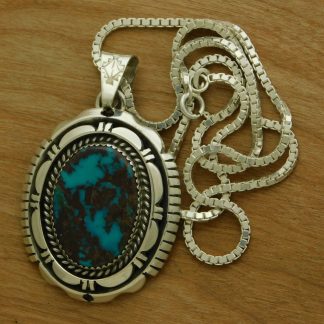 Gary Spencer Navajo Bisbee Turquoise Pendant