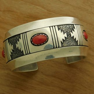 Alfred Joe Navajo Coral Cuff