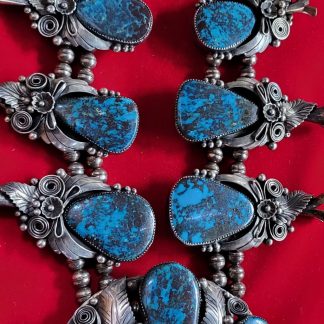 Redskin Turquoise Squash Blossom Necklace