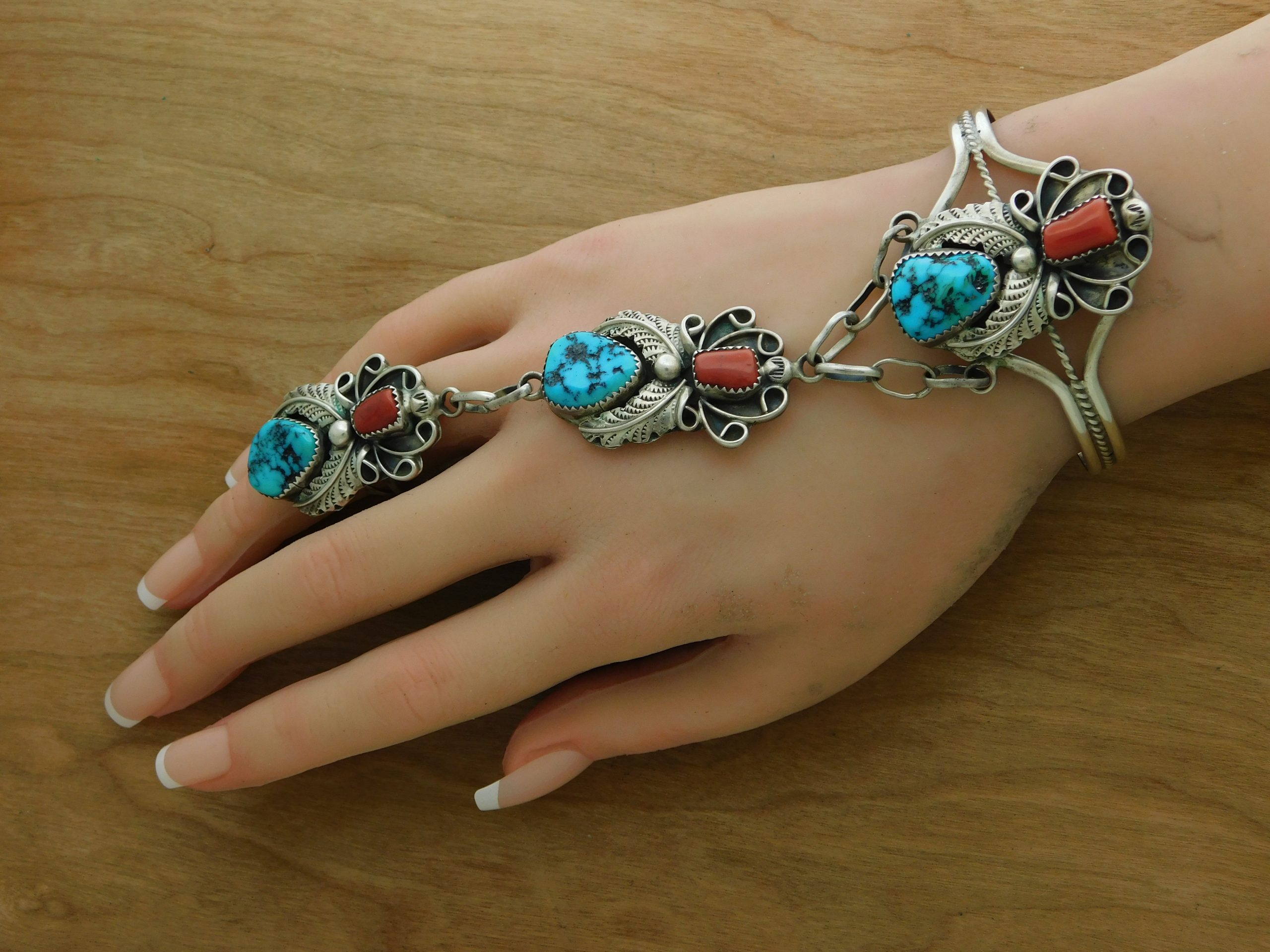 Navajo Slave Bracelet on Hand