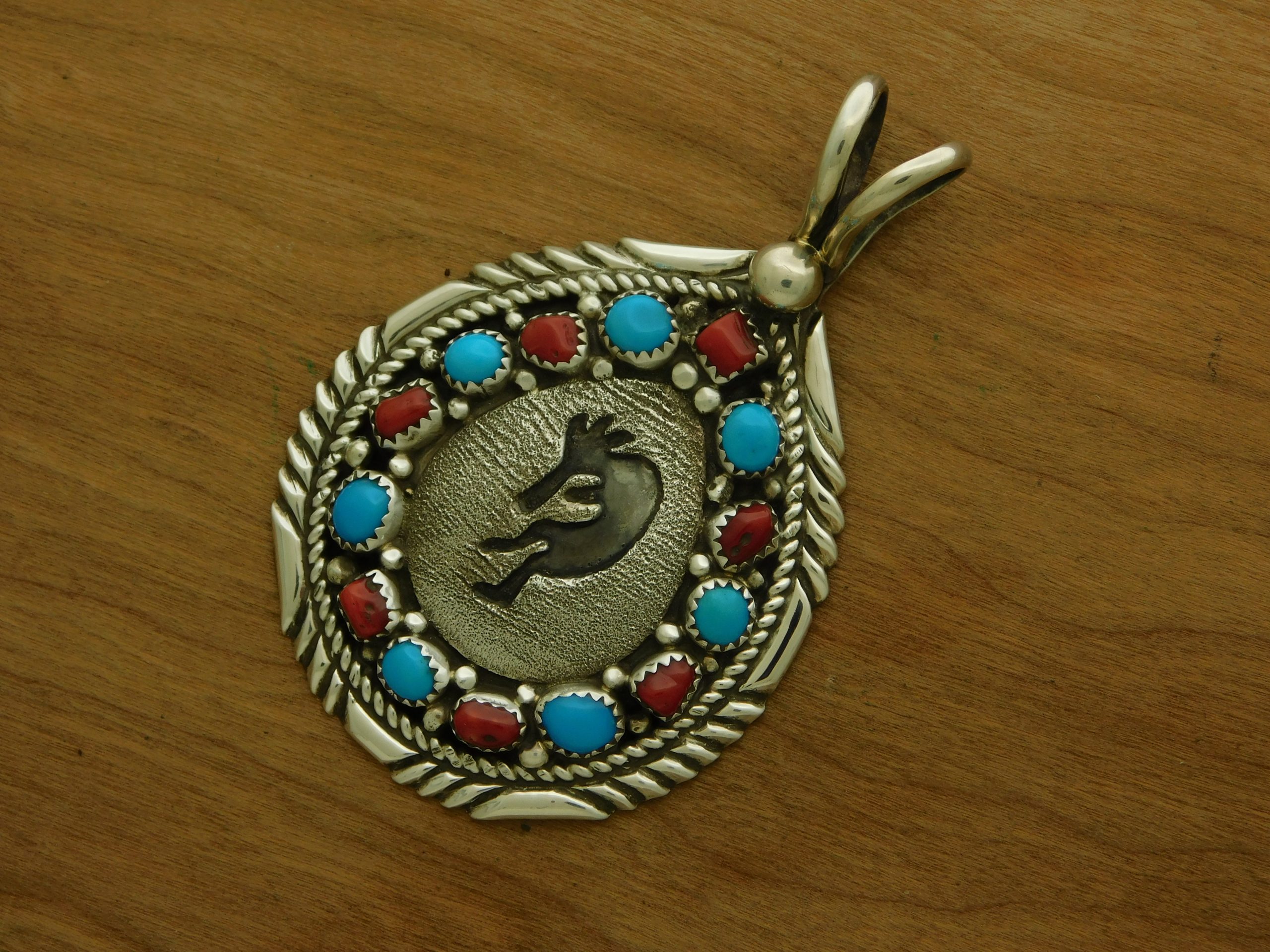 Andrew Johnson Navajo Kokopelli Sterling Silver Pendant