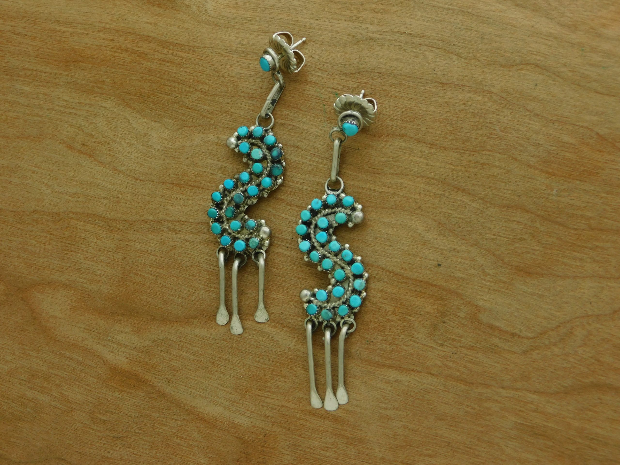 Susie Lowsayatee Zuni Birdseye Earrings